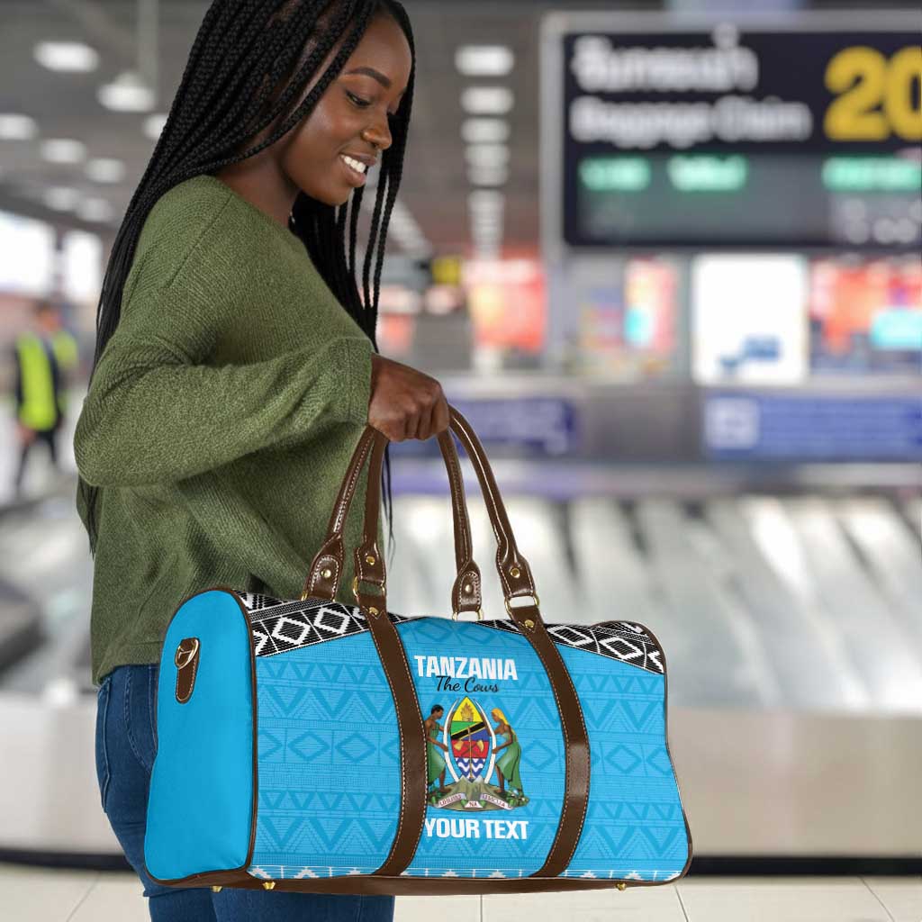 Custom Tanzania Cricket Travel Bag Go Cows Sporty African Pattern