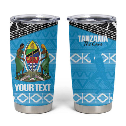 Afro Cricket Tanzania Custom Tumbler Cup Go Cows Sporty African Pattern - African Pride