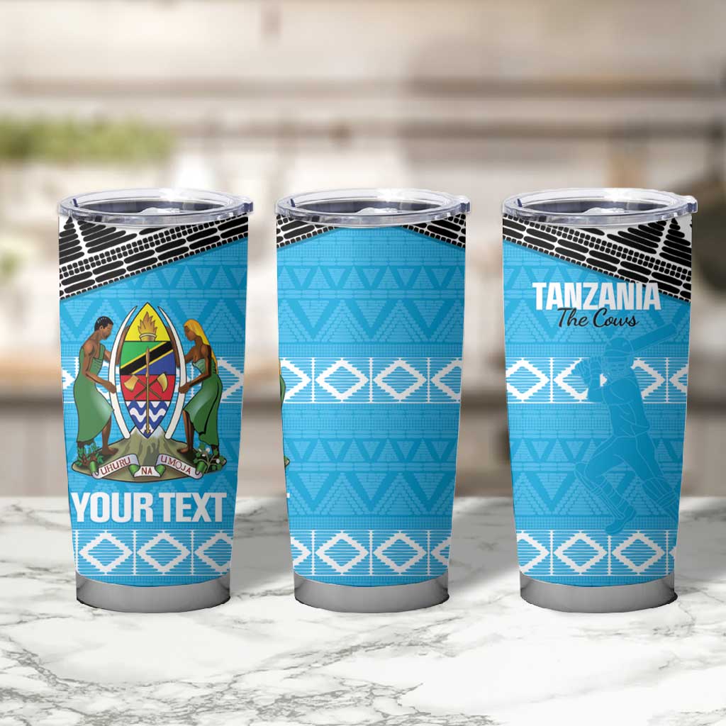 Afro Cricket Tanzania Custom Tumbler Cup Go Cows Sporty African Pattern - African Pride