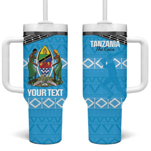 Afro Cricket Tanzania Custom Tumbler With Handle Go Cows Sporty African Pattern - African Pride