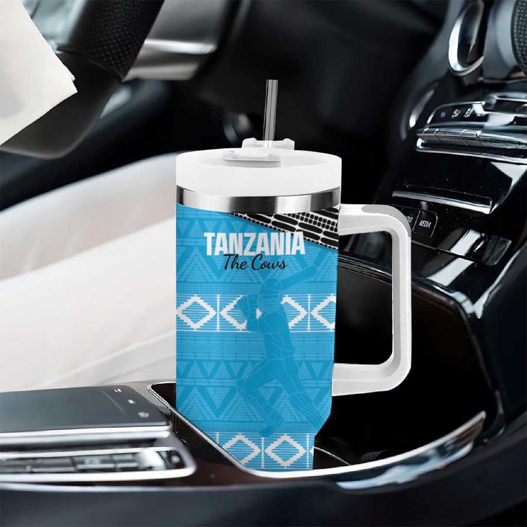 Afro Cricket Tanzania Custom Tumbler With Handle Go Cows Sporty African Pattern - African Pride