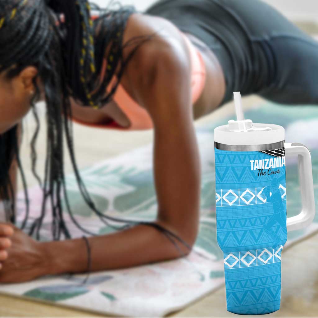 Afro Cricket Tanzania Custom Tumbler With Handle Go Cows Sporty African Pattern - African Pride
