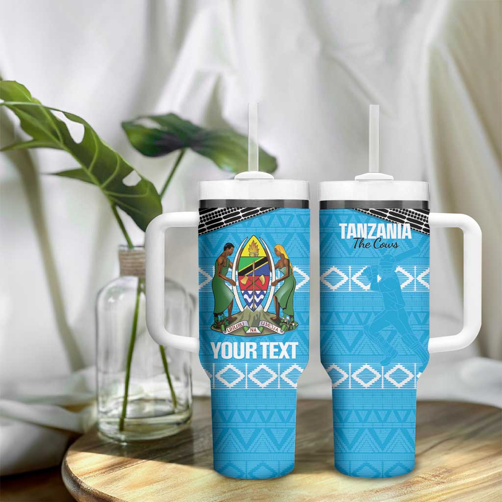Afro Cricket Tanzania Custom Tumbler With Handle Go Cows Sporty African Pattern - African Pride