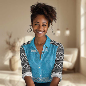 Afro Cricket Tanzania Custom Women Casual Shirt Go Cows Sporty African Pattern - African Pride