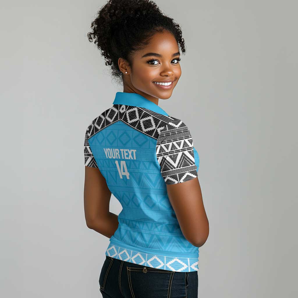 Afro Cricket Tanzania Custom Women Polo Shirt Go Cows Sporty African Pattern - African Pride