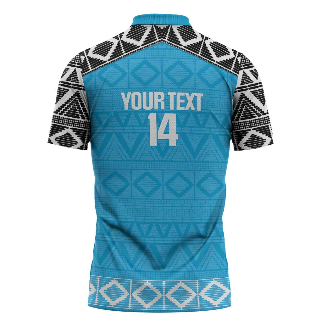 Custom Tanzania Cricket Zipper Polo Shirt Go Cows Sporty African Pattern
