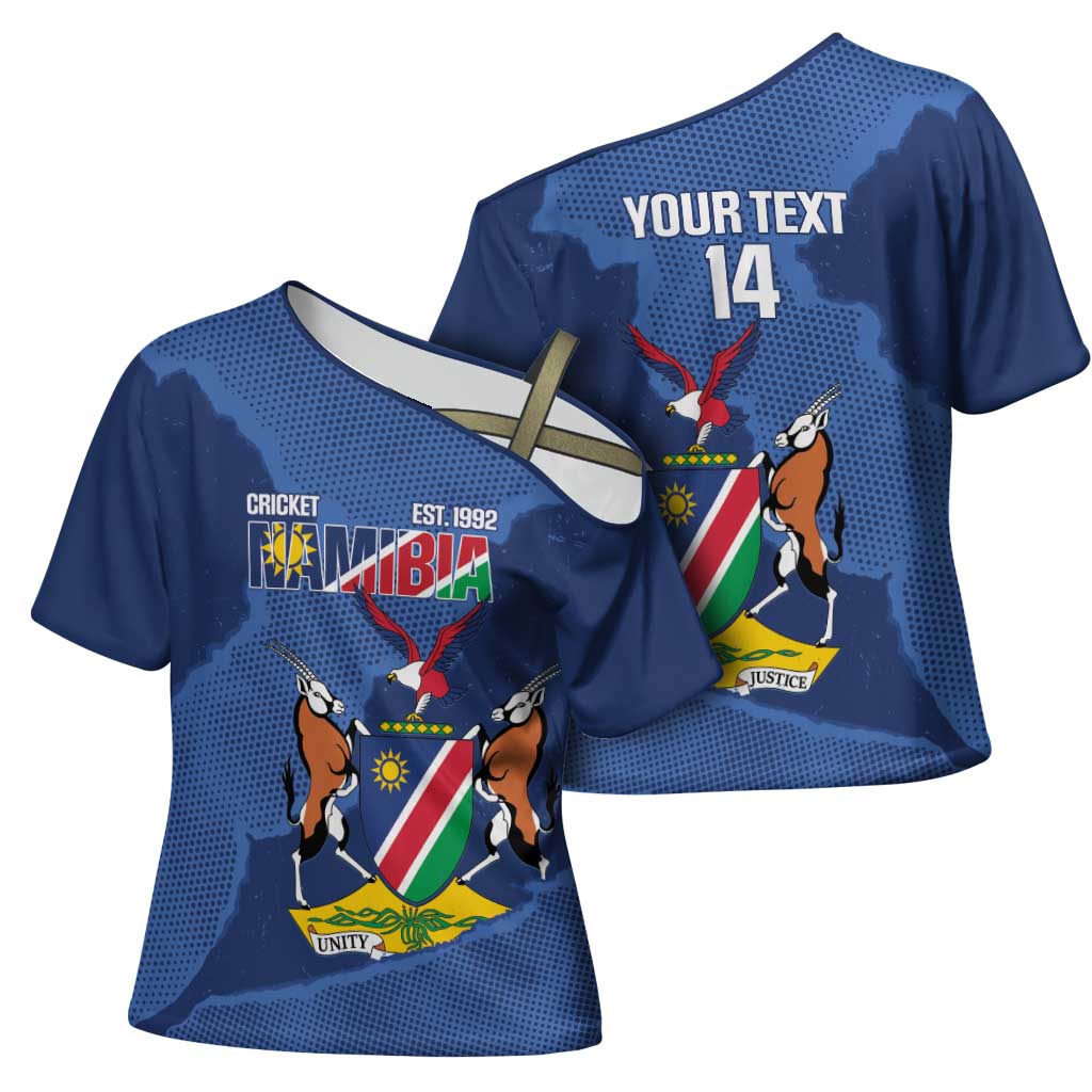 Custom Namibia Cricket Cross Shoulder Shirt Go Eagles Est 1992