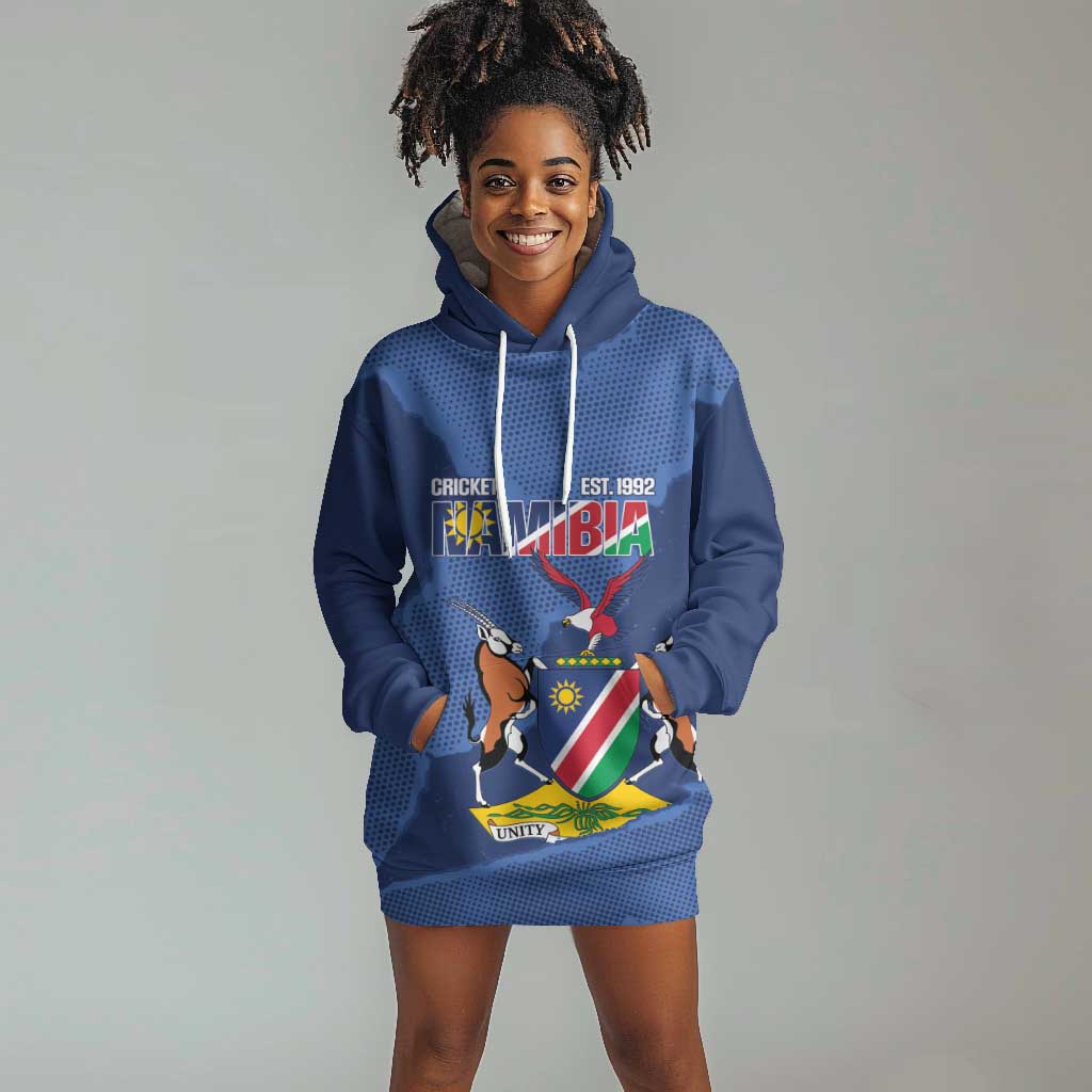Afro Cricket Namibia Custom Hoodie Dress Go Eagles Est 1992 - African Pride