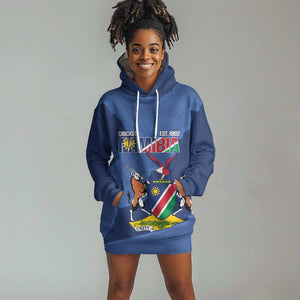 Afro Cricket Namibia Custom Hoodie Dress Go Eagles Est 1992 - African Pride