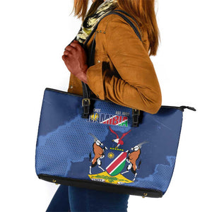 Afro Cricket Namibia Custom Leather Tote Bag Go Eagles Est 1992 - African Pride