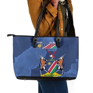 Afro Cricket Namibia Custom Leather Tote Bag Go Eagles Est 1992 - African Pride