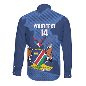 Afro Cricket Namibia Custom Long Sleeve Button Shirt Go Eagles Est 1992 - African Pride