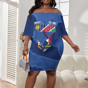 Afro Cricket Namibia Custom Off Shoulder Short Dress Go Eagles Est 1992 - African Pride