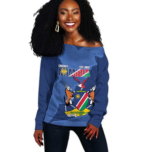 Afro Cricket Namibia Custom Off Shoulder Sweater Go Eagles Est 1992 - African Pride