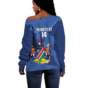 Afro Cricket Namibia Custom Off Shoulder Sweater Go Eagles Est 1992 - African Pride
