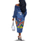 Afro Cricket Namibia Custom Off The Shoulder Long Sleeve Dress Go Eagles Est 1992 - African Pride