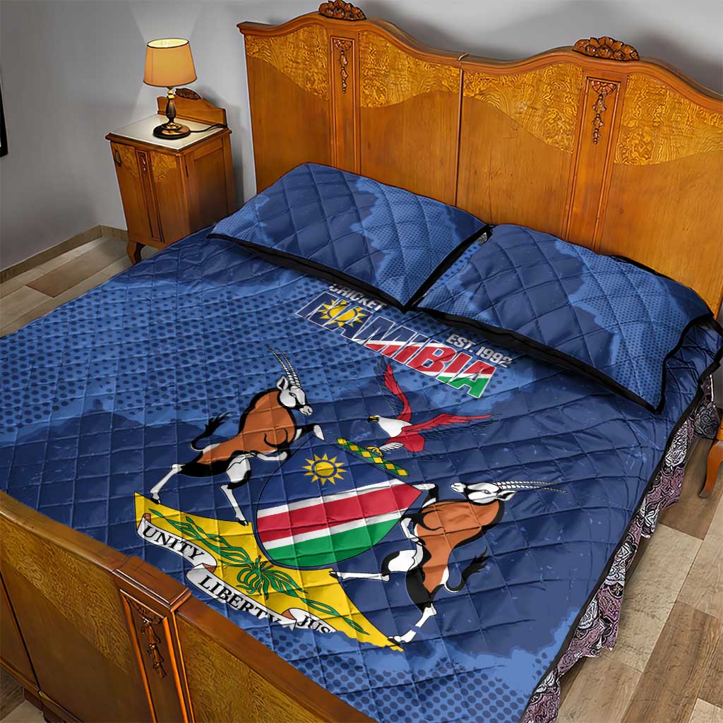 Afro Cricket Namibia Custom Quilt Bed Set Go Eagles Est 1992 - African Pride