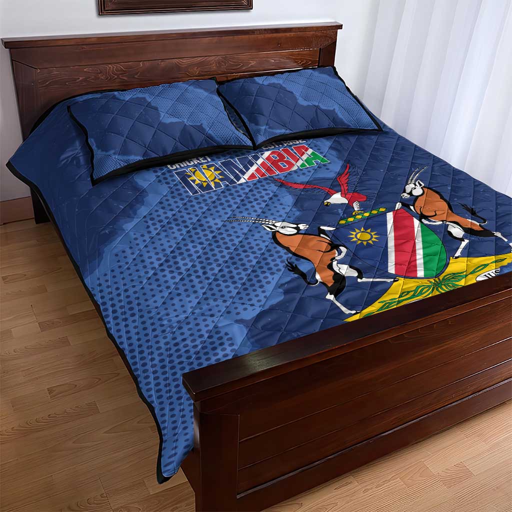 Afro Cricket Namibia Custom Quilt Bed Set Go Eagles Est 1992 - African Pride
