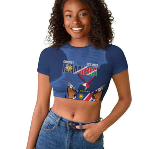 Afro Cricket Namibia Custom Raglan Cropped T shirt Go Eagles Est 1992 - African Pride