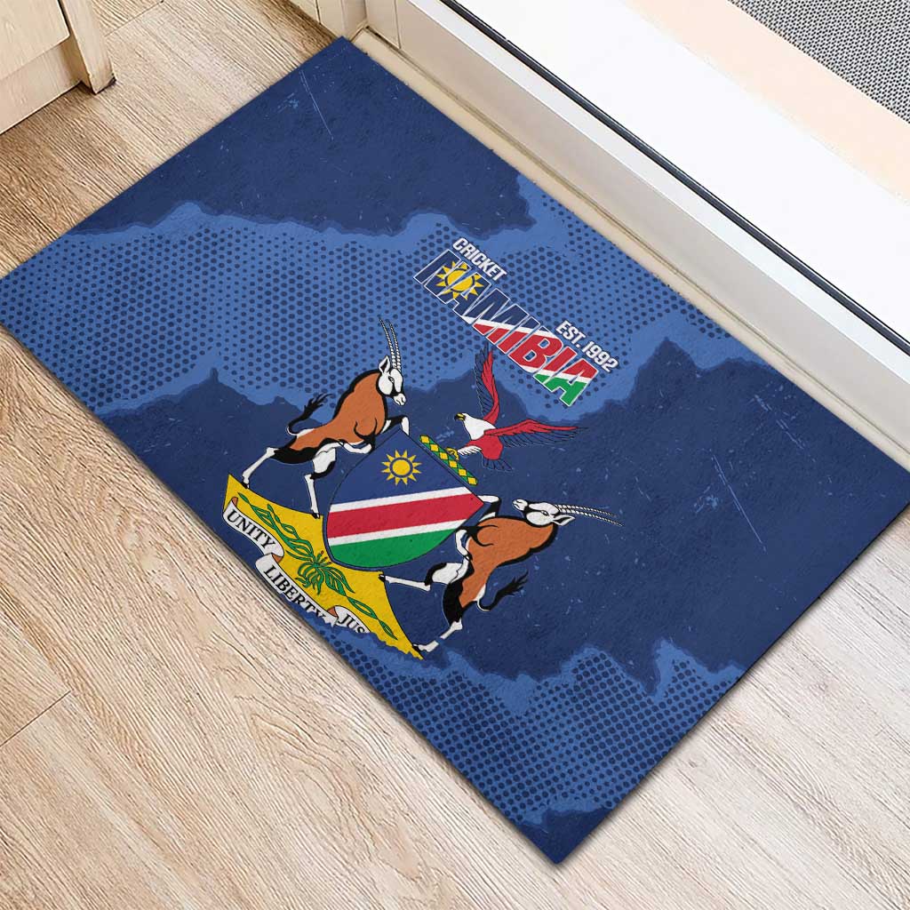 Afro Cricket Namibia Custom Rubber Doormat Go Eagles Est 1992 - African Pride