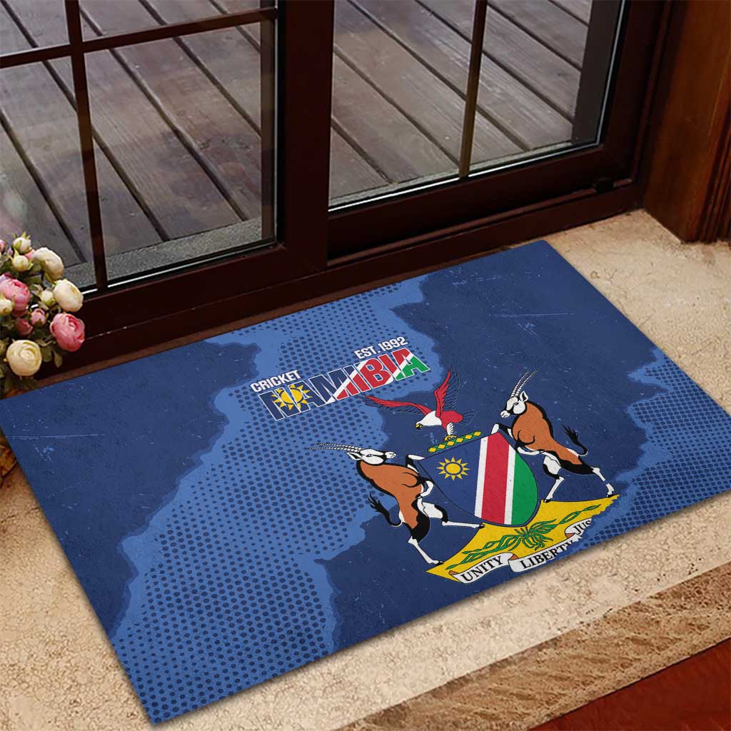 Afro Cricket Namibia Custom Rubber Doormat Go Eagles Est 1992 - African Pride