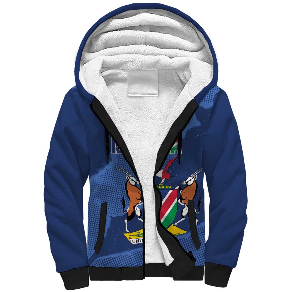 Afro Cricket Namibia Custom Sherpa Hoodie Go Eagles Est 1992 - African Pride