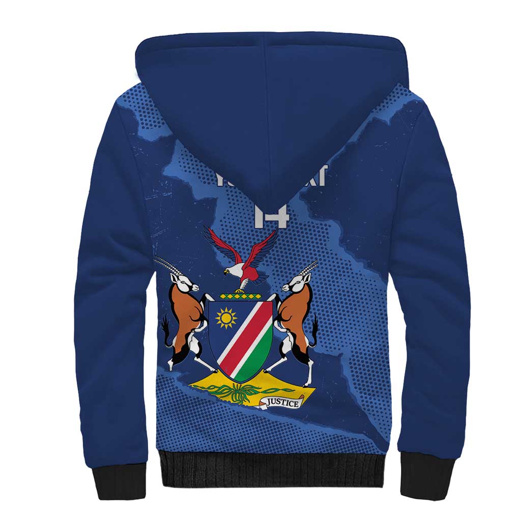 Afro Cricket Namibia Custom Sherpa Hoodie Go Eagles Est 1992 - African Pride