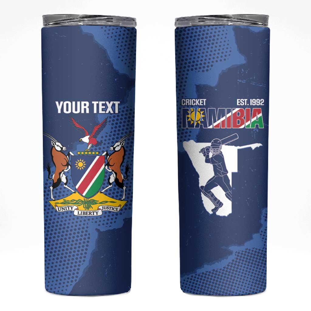 Afro Cricket Namibia Custom Skinny Tumbler Go Eagles Est 1992 - African Pride