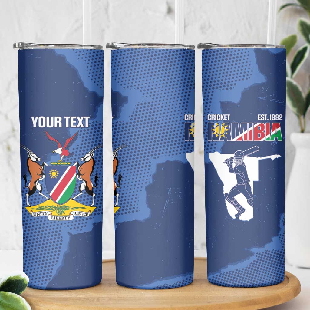 Afro Cricket Namibia Custom Skinny Tumbler Go Eagles Est 1992 - African Pride