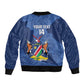 Afro Cricket Namibia Custom Sleeve Zip Bomber Jacket Go Eagles Est 1992 - African Pride