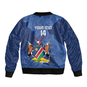 Afro Cricket Namibia Custom Sleeve Zip Bomber Jacket Go Eagles Est 1992 - African Pride