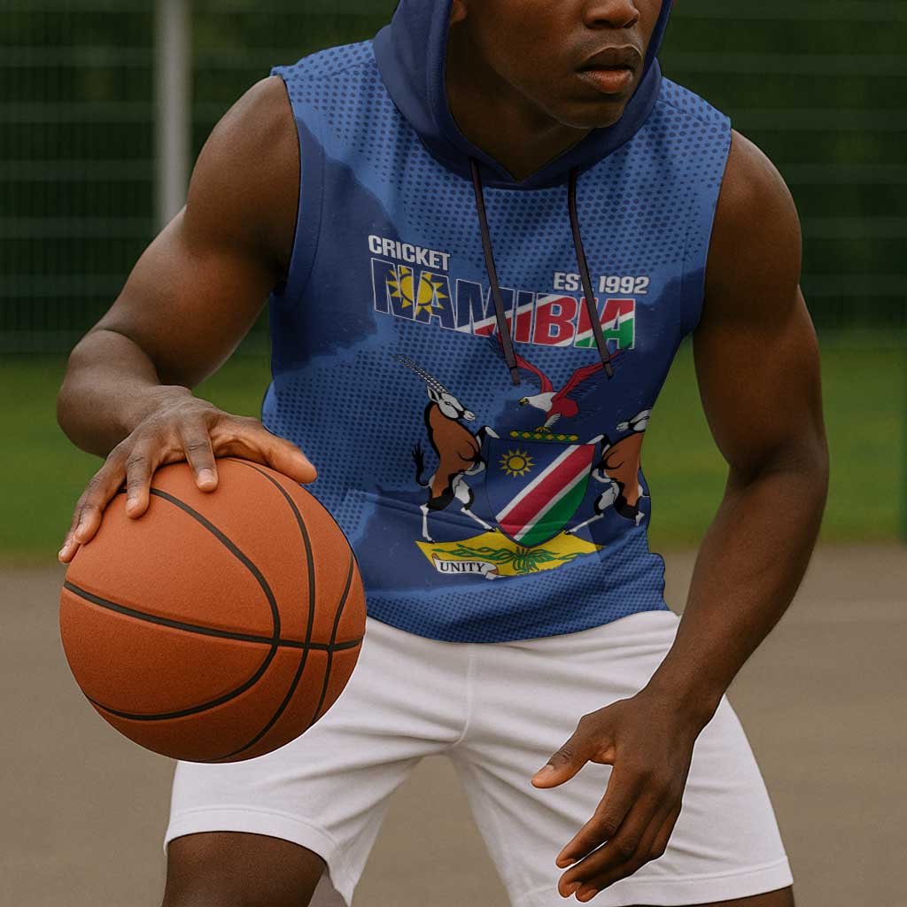 Afro Cricket Namibia Custom Sleeveless Hoodie Go Eagles Est 1992 - African Pride