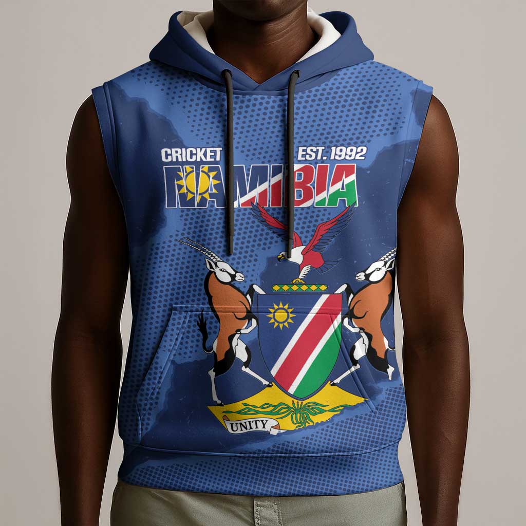 Afro Cricket Namibia Custom Sleeveless Hoodie Go Eagles Est 1992 - African Pride