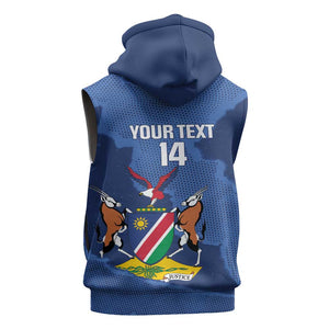 Afro Cricket Namibia Custom Sleeveless Zip Hoodie Go Eagles Est 1992 - African Pride