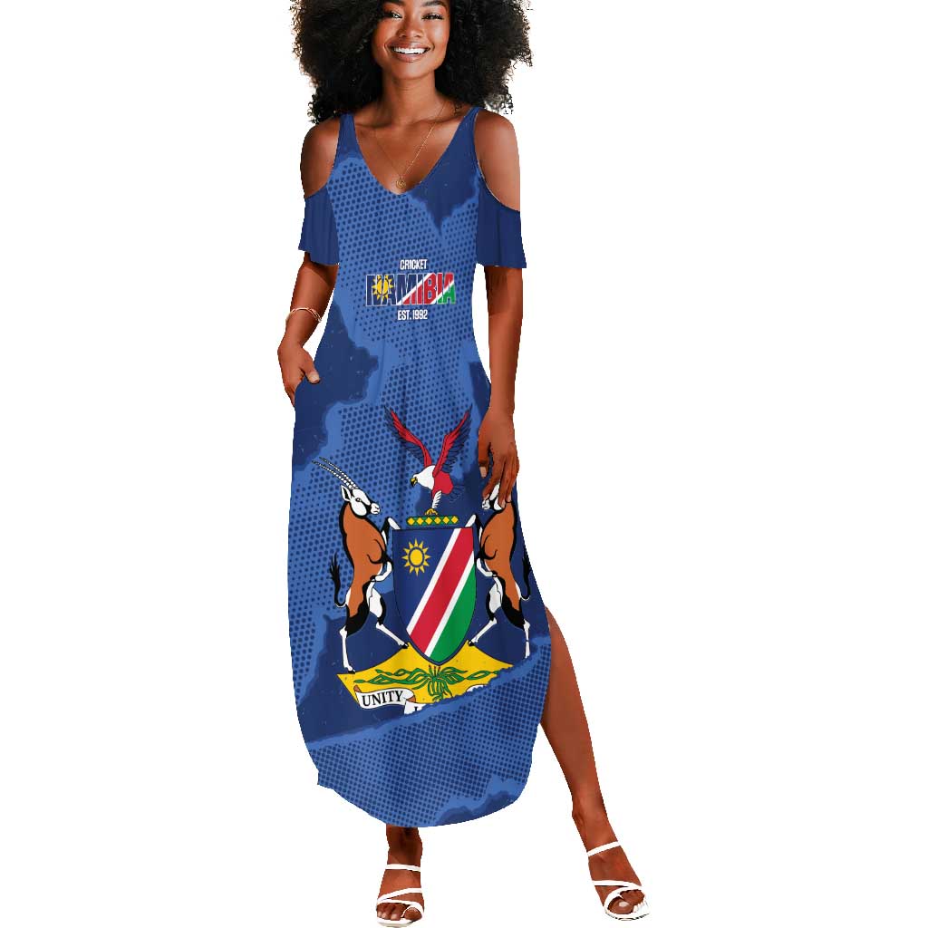 Afro Cricket Namibia Custom Summer Maxi Dress Go Eagles Est 1992 - African Pride