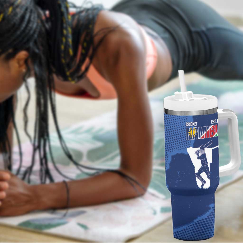 Afro Cricket Namibia Custom Tumbler With Handle Go Eagles Est 1992 - African Pride