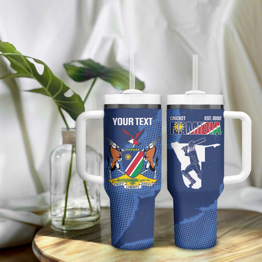 Afro Cricket Namibia Custom Tumbler With Handle Go Eagles Est 1992 - African Pride