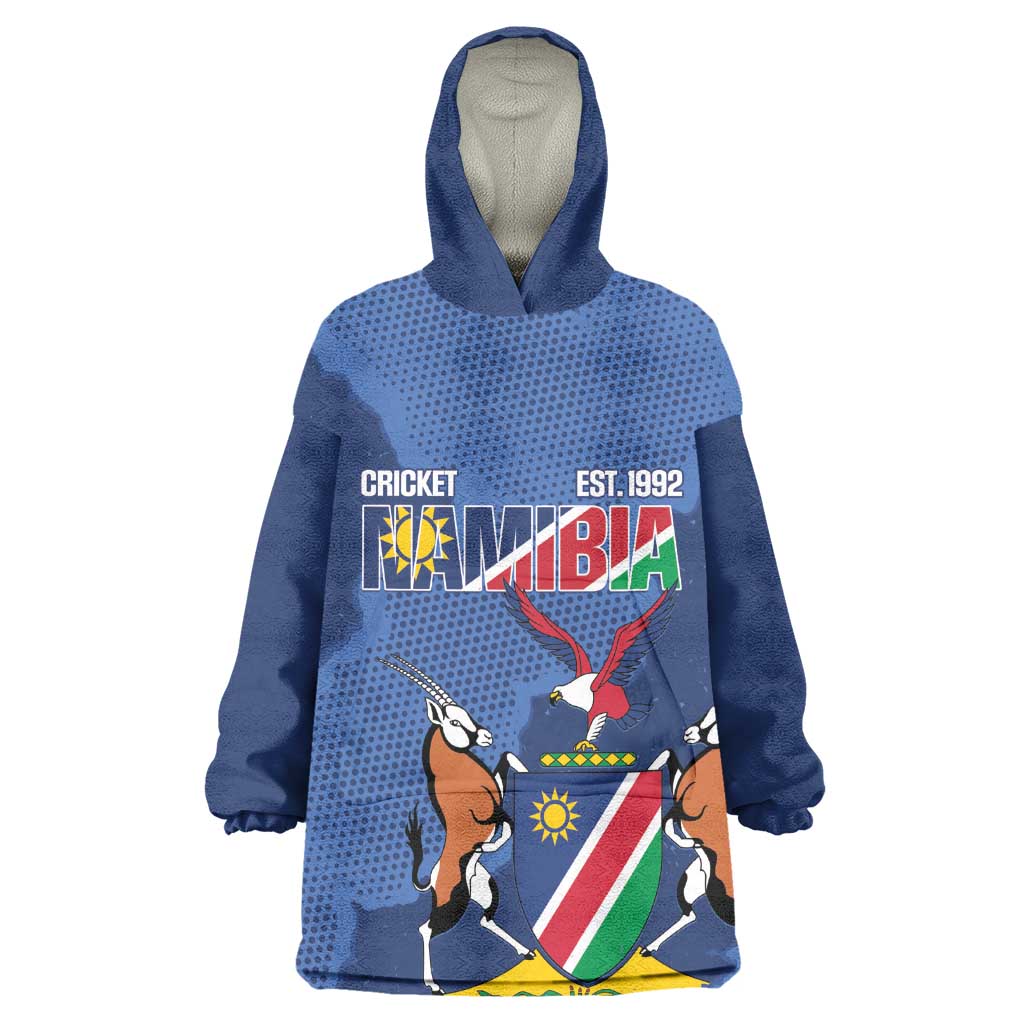 Afro Cricket Namibia Custom Wearable Blanket Hoodie Go Eagles Est 1992 - African Pride