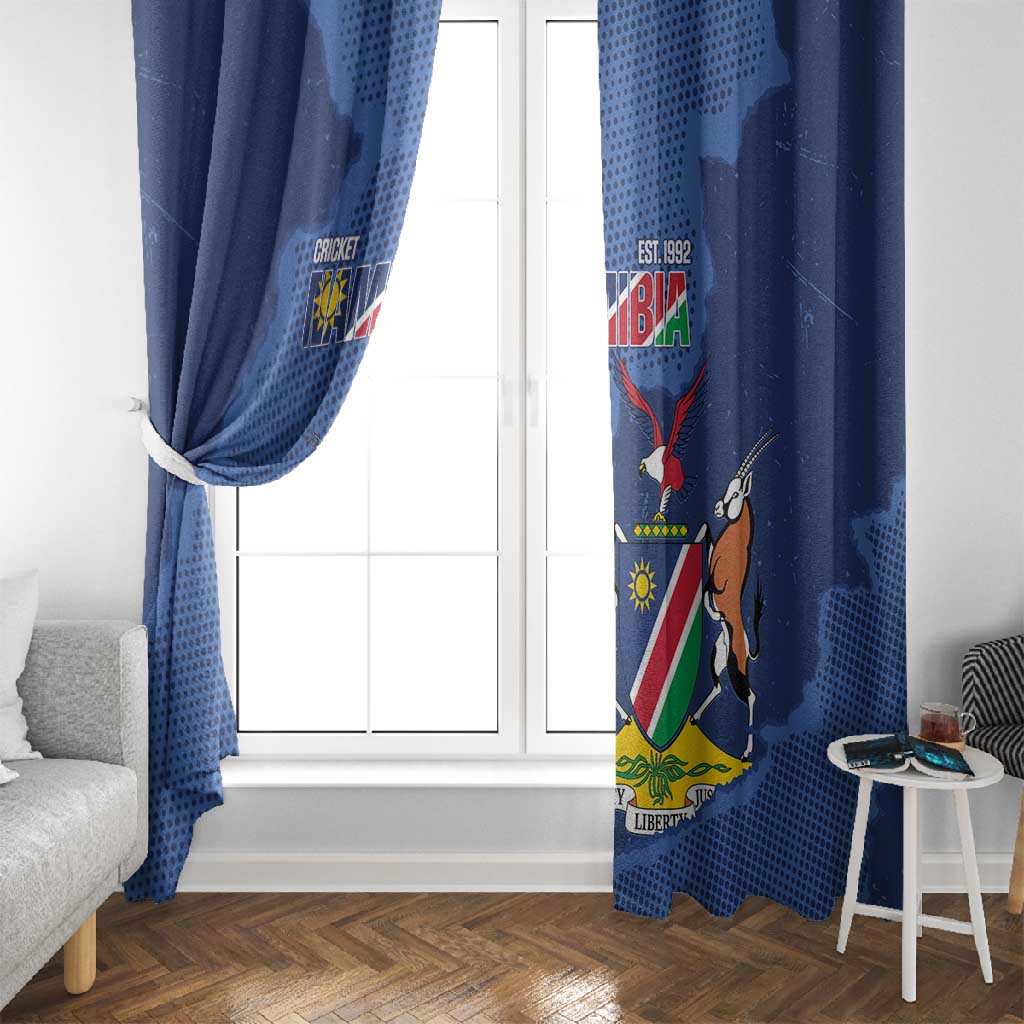 Afro Cricket Namibia Custom Window Curtain Go Eagles Est 1992 - African Pride