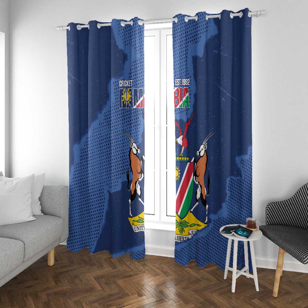 Afro Cricket Namibia Custom Window Curtain Go Eagles Est 1992 - African Pride