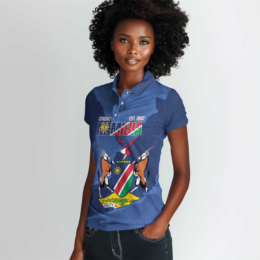 Afro Cricket Namibia Custom Women Polo Shirt Go Eagles Est 1992 - African Pride