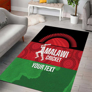 Afro Cricket Malawi Custom Area Rug Go Champions Flag Style - African Pride