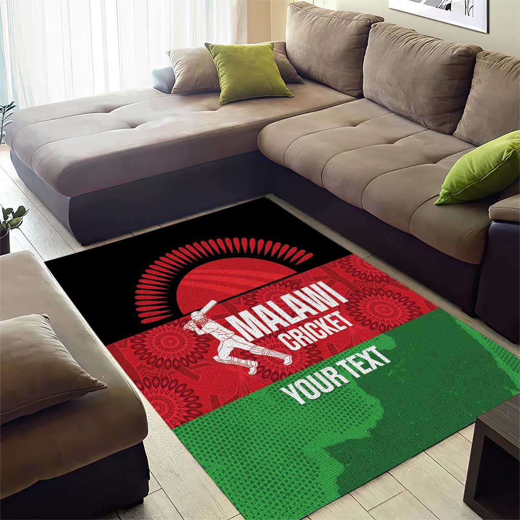 Afro Cricket Malawi Custom Area Rug Go Champions Flag Style - African Pride