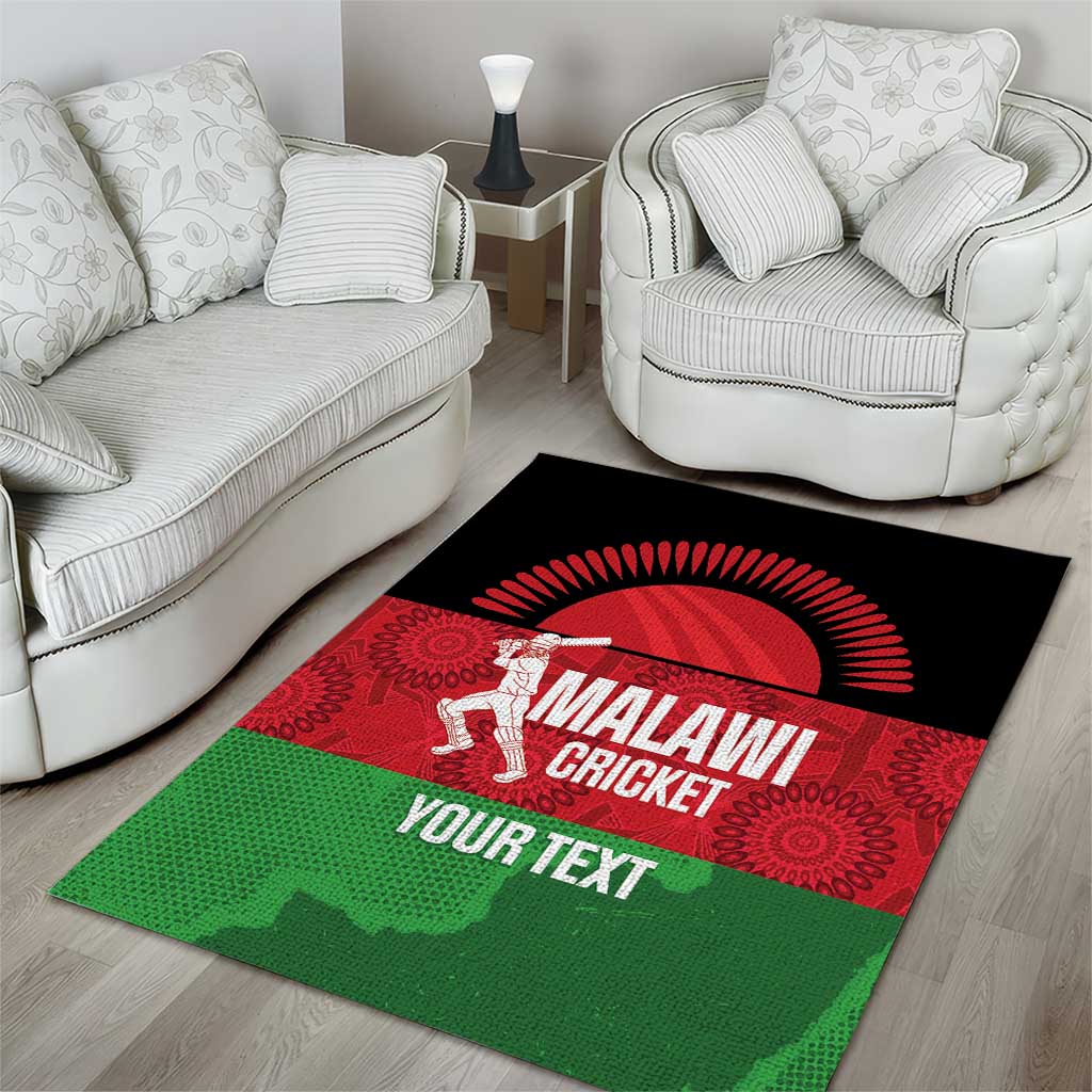 Afro Cricket Malawi Custom Area Rug Go Champions Flag Style - African Pride