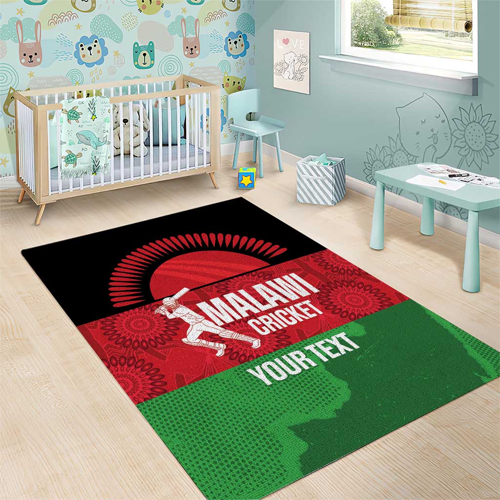 Afro Cricket Malawi Custom Area Rug Go Champions Flag Style - African Pride