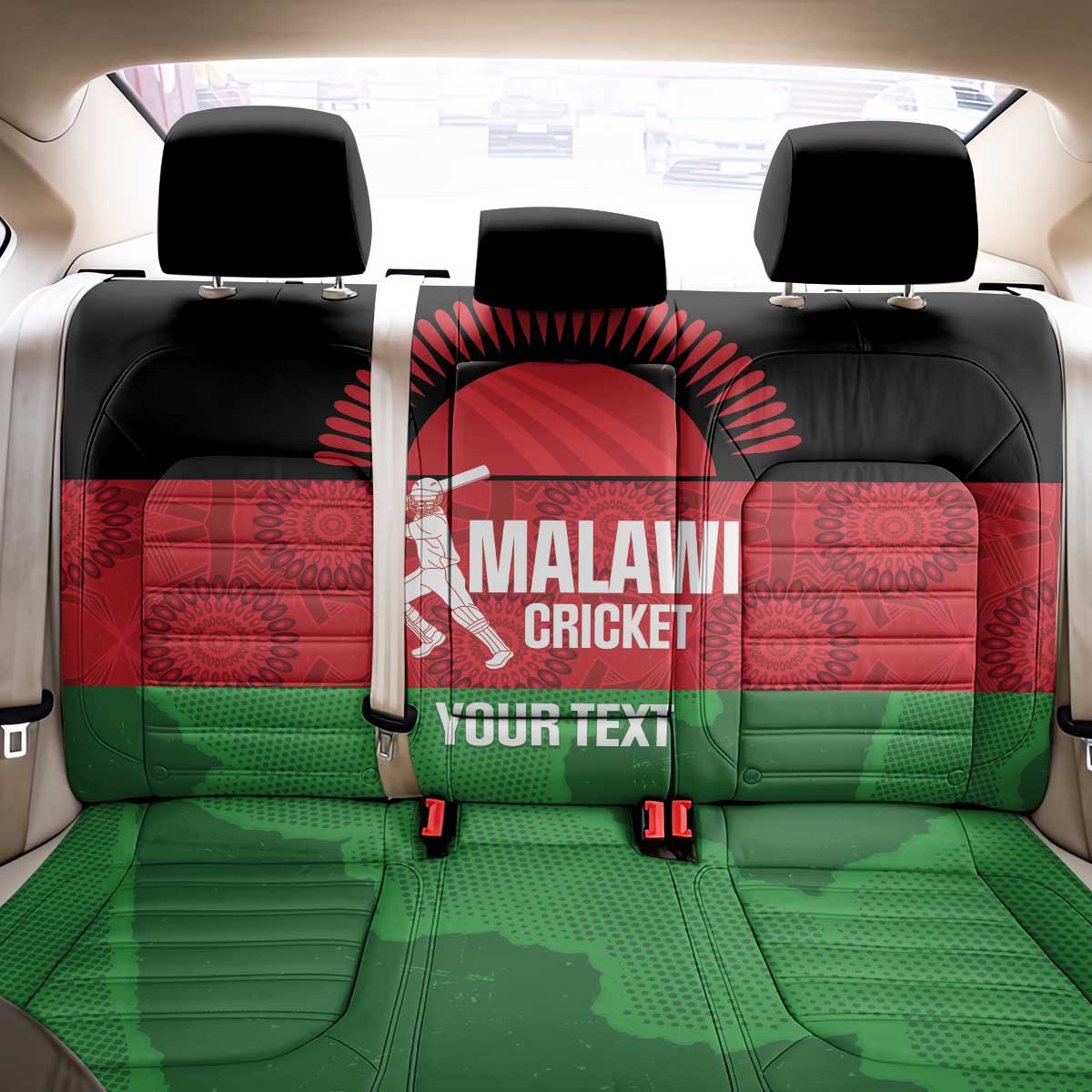 Afro Cricket Malawi Custom Back Car Seat Cover Go Champions Flag Style - African Pride