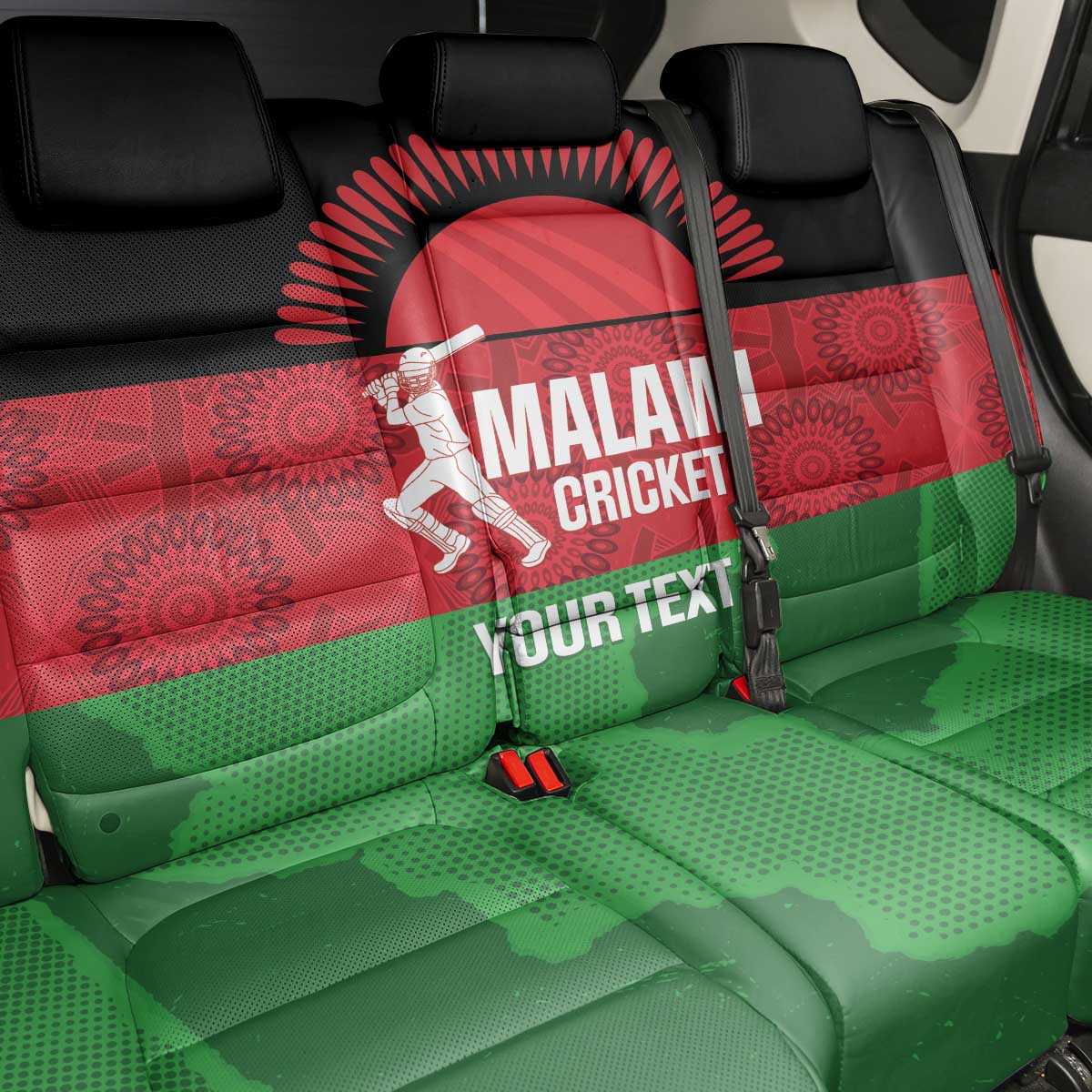 Afro Cricket Malawi Custom Back Car Seat Cover Go Champions Flag Style - African Pride