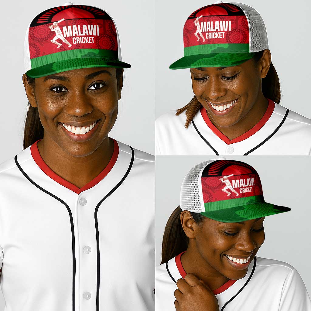 Malawi Cricket Baseball Net Cap Go Champions Flag Style - African Pride