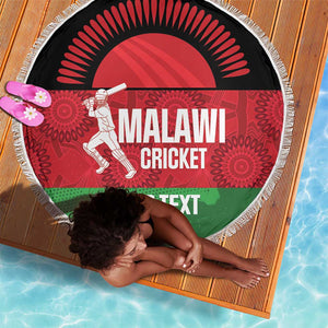 Afro Cricket Malawi Custom Beach Blanket Go Champions Flag Style - African Pride