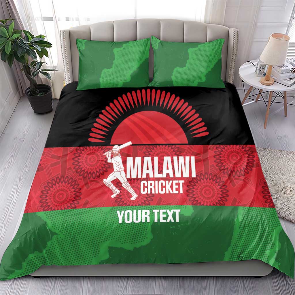 Afro Cricket Malawi Custom Bedding Set Go Champions Flag Style - African Pride